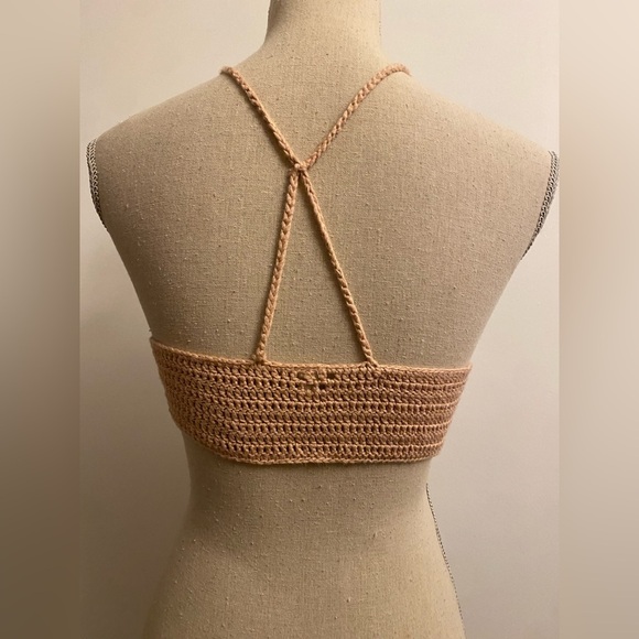 Wishlist Crop Top Crochet Dusty Rose SMALL - Picture 3 of 7